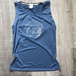 Lucky Brand Desert Graphic Blue Fitted Tank Size Large